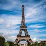 Iconic Eiffel Tower in Paris, France, symbolizing romance and elegance.