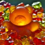 Colorful gummy bears in various flavors and shapes.