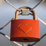 Heart lock on chain.