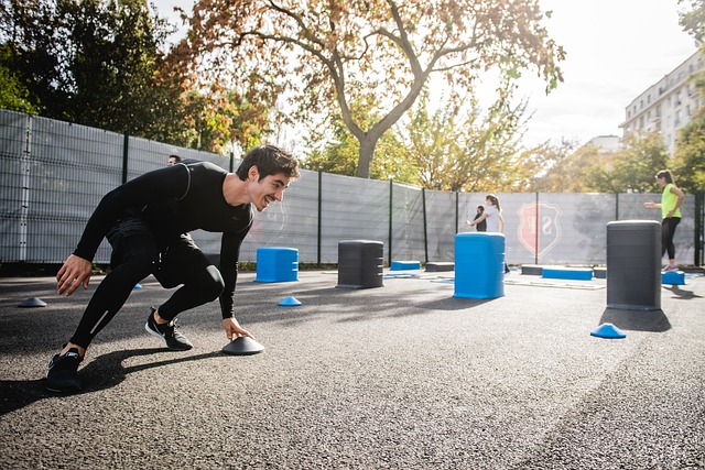 Athlete sprinting on basketball court.